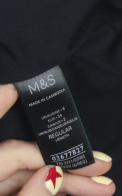 Marks and Spencer Women's Silver Sequin Short Sleeve Blouse Size 6