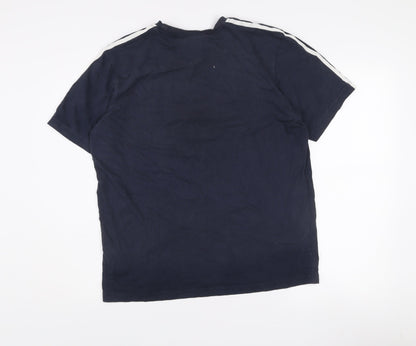 Adidas Men's Blue Short Sleeve Graphic Sports T-Shirt M