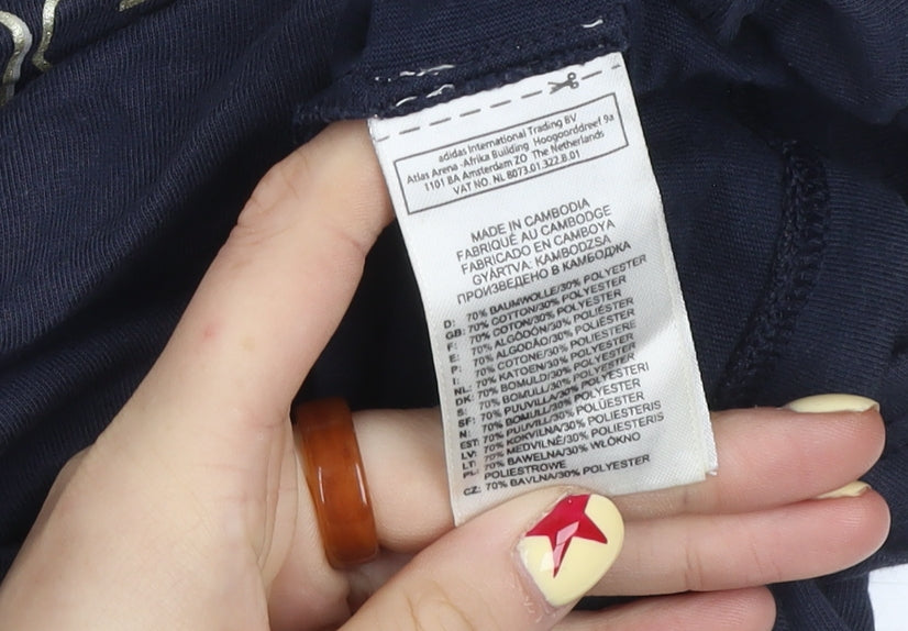 Adidas Men's Blue Short Sleeve Graphic Sports T-Shirt M