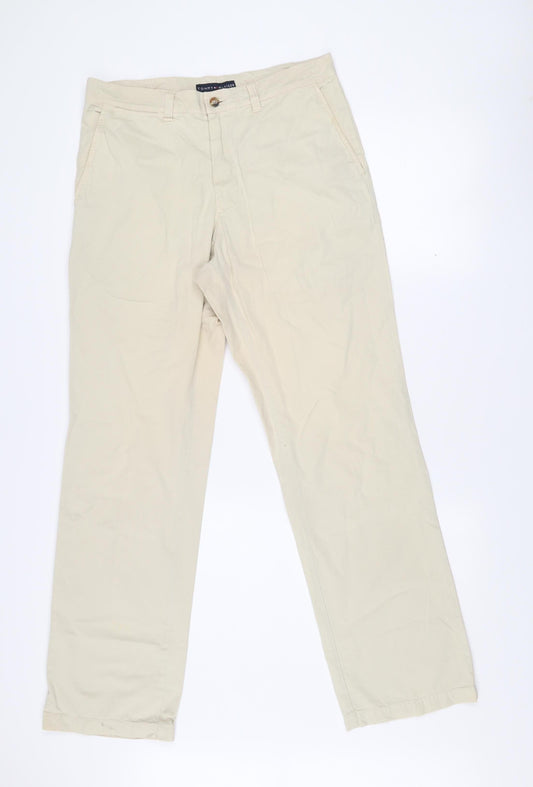 Tommy Hilfiger Men’s Beige Chino Trousers 32x32 Cotton Regular Fit