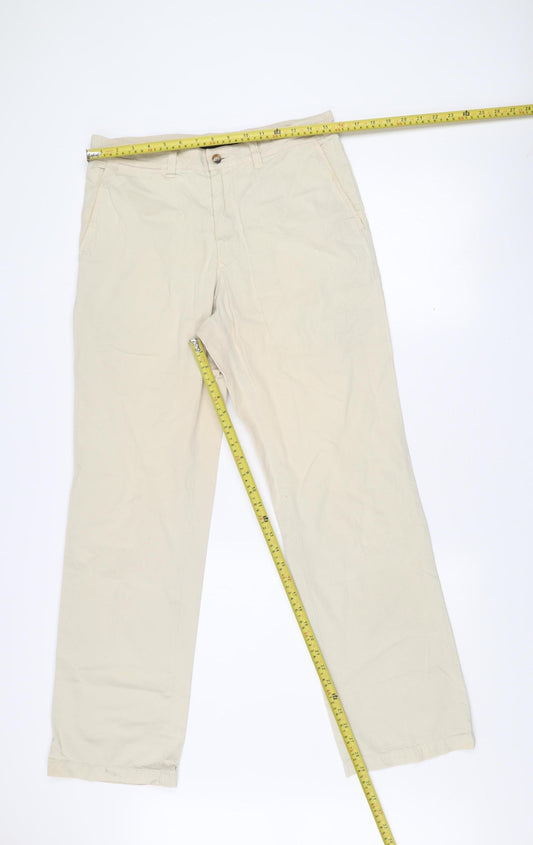 Tommy Hilfiger Men’s Beige Chino Trousers 32x32 Cotton Regular Fit
