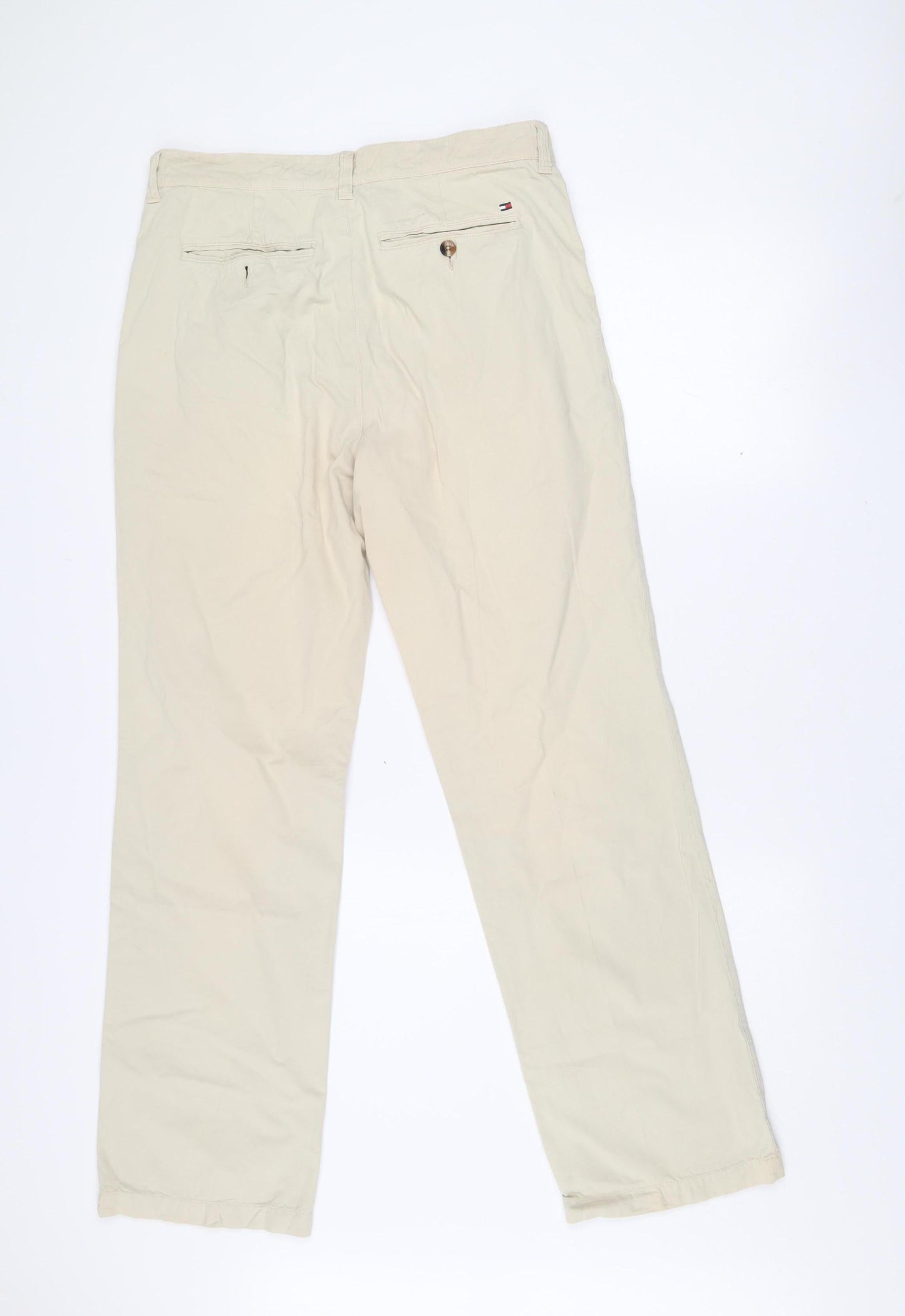 Tommy Hilfiger Men’s Beige Chino Trousers 32x32 Cotton Regular Fit