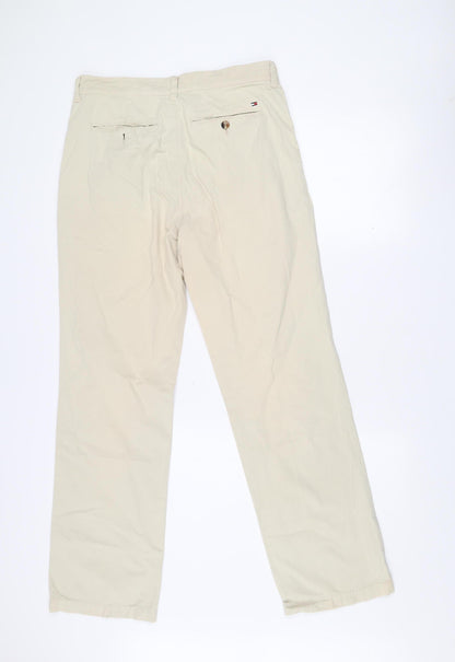 Tommy Hilfiger Men’s Beige Chino Trousers 32x32 Cotton Regular Fit