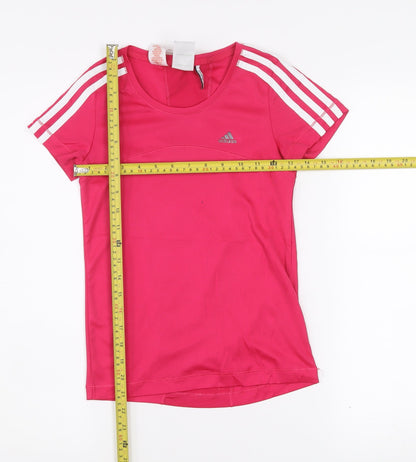 Adidas Teens Pink Climalite Short Sleeve Active T-Shirt L