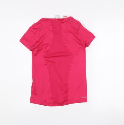 Adidas Teens Pink Climalite Short Sleeve Active T-Shirt L
