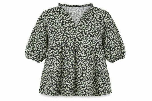 ASOS Design Curve Green Floral Smocked A-Line Dress Size 18