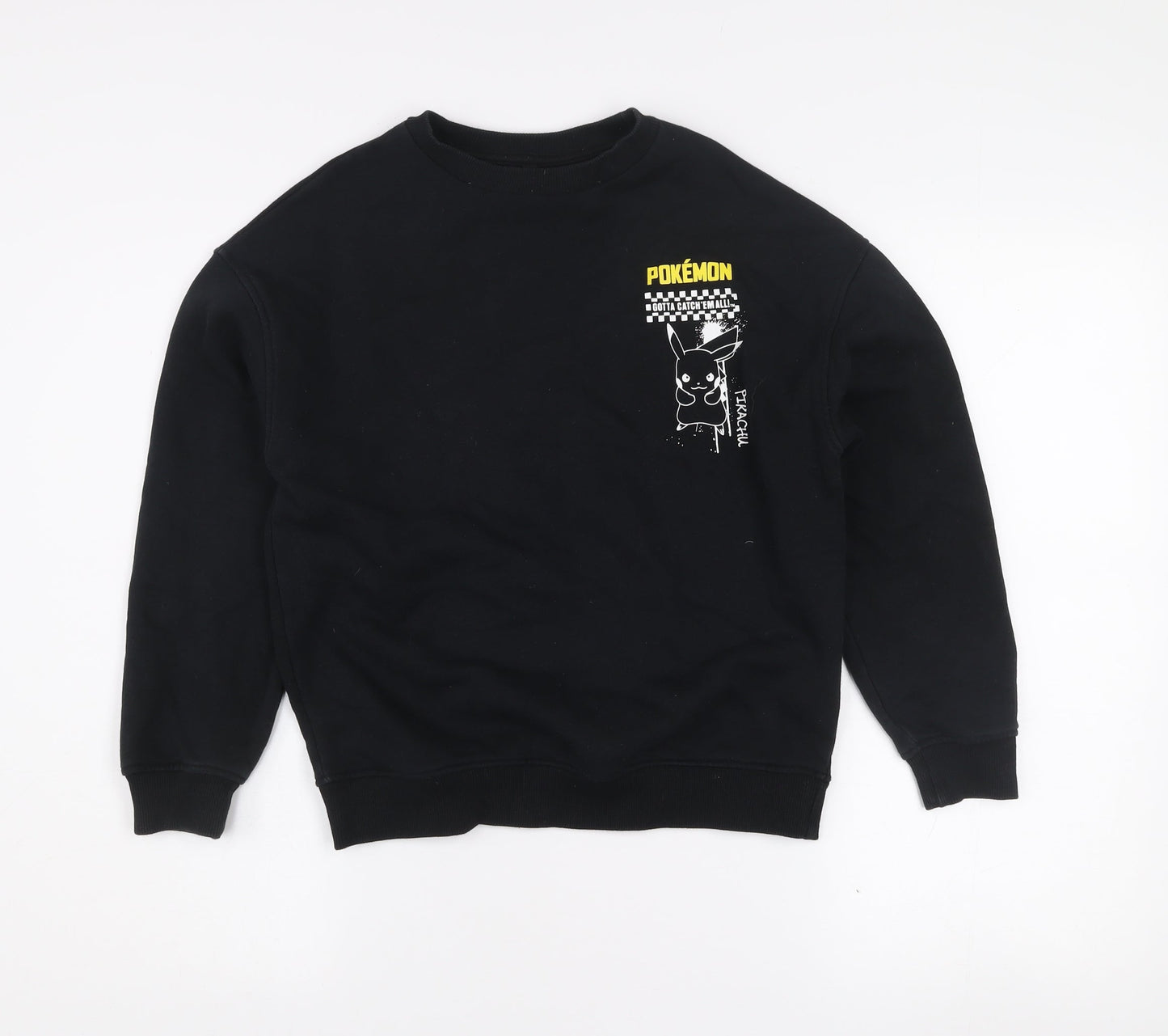 Marks and Spencer Boys Black Pokemon Pikachu Pullover Sweatshirt 9-10 Years