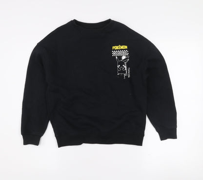 Marks and Spencer Boys Black Pokemon Pikachu Pullover Sweatshirt 9-10 Years