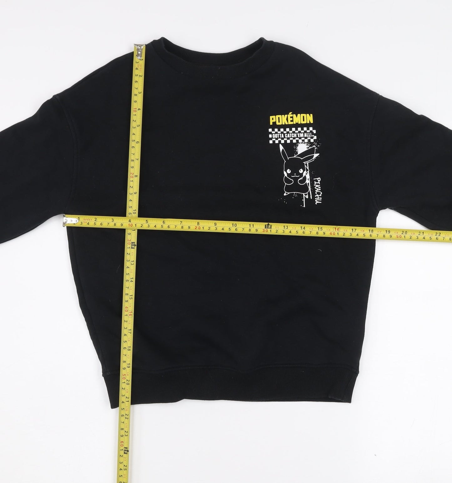 Marks and Spencer Boys Black Pokemon Pikachu Pullover Sweatshirt 9-10 Years