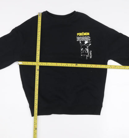 Marks and Spencer Boys Black Pokemon Pikachu Pullover Sweatshirt 9-10 Years