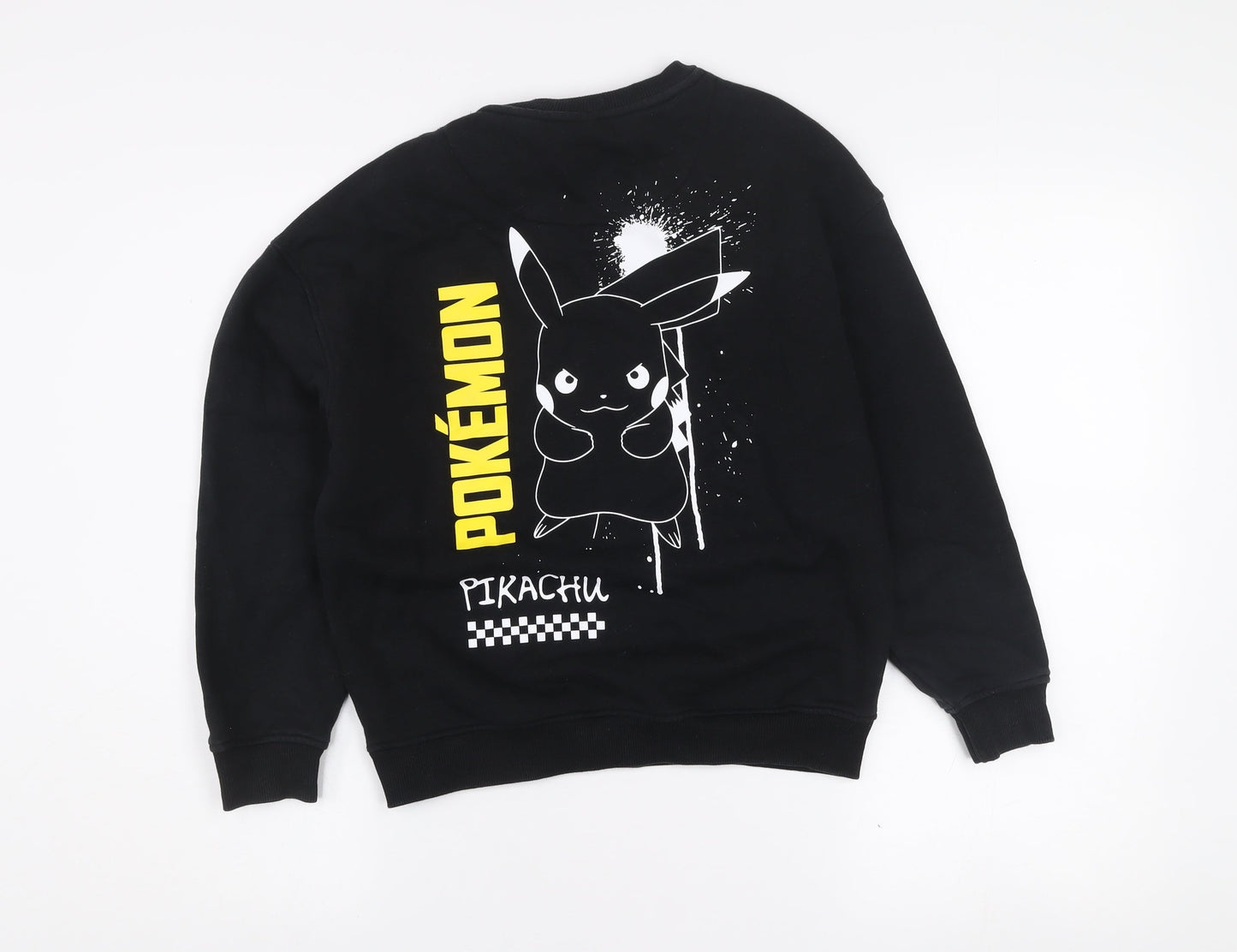 Marks and Spencer Boys Black Pokemon Pikachu Pullover Sweatshirt 9-10 Years