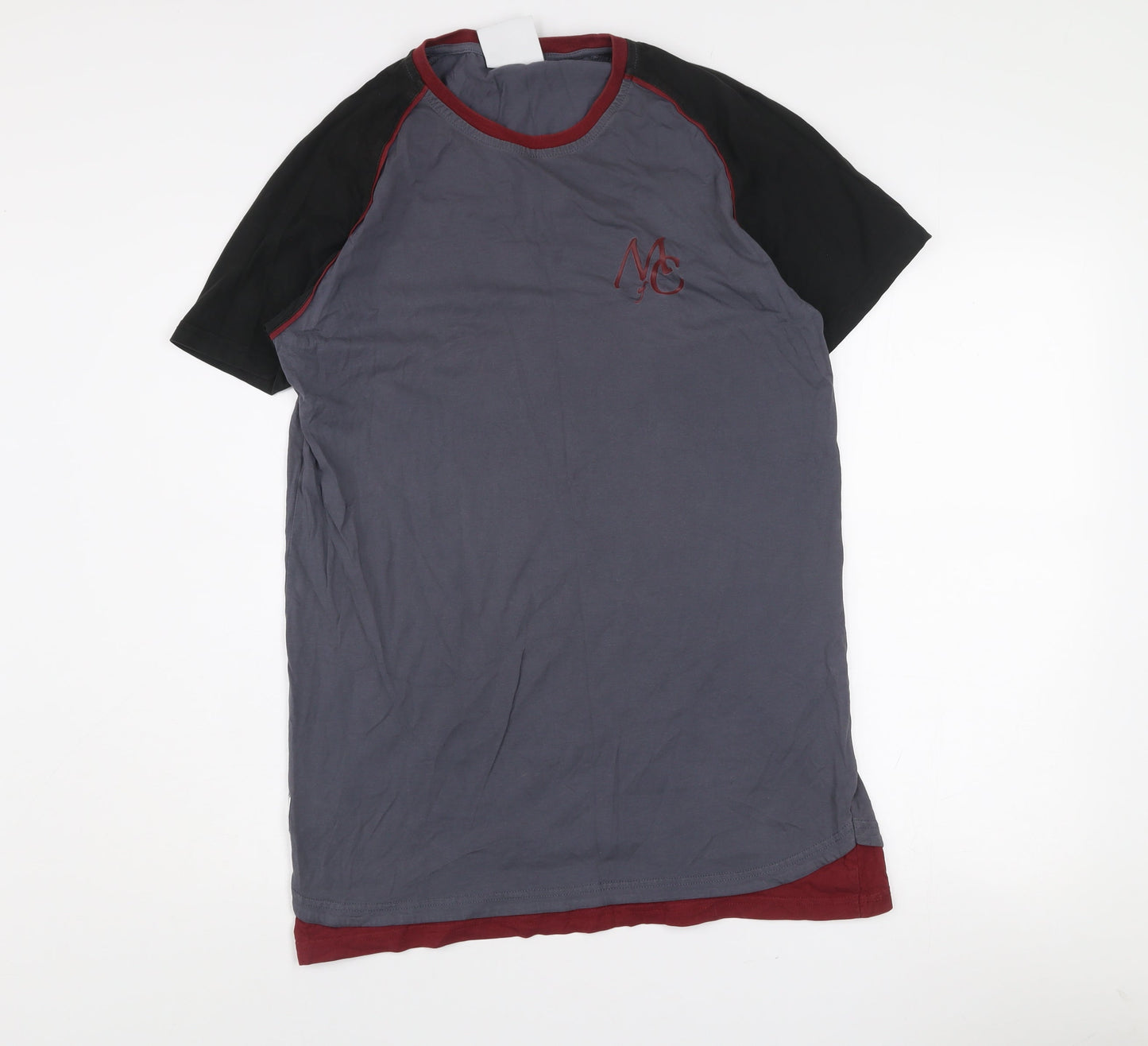 Masters of Ceremony Men's Grey Crew Neck Colourblock T-Shirt M
