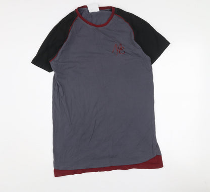 Masters of Ceremony Men's Grey Crew Neck Colourblock T-Shirt M