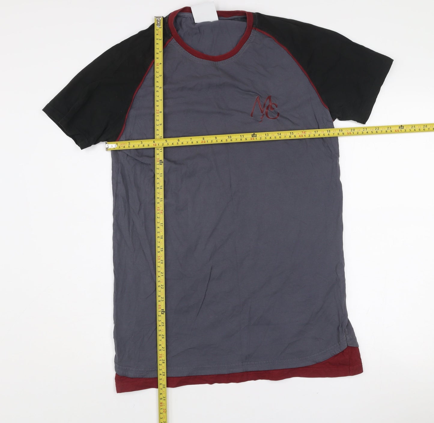 Masters of Ceremony Men's Grey Crew Neck Colourblock T-Shirt M