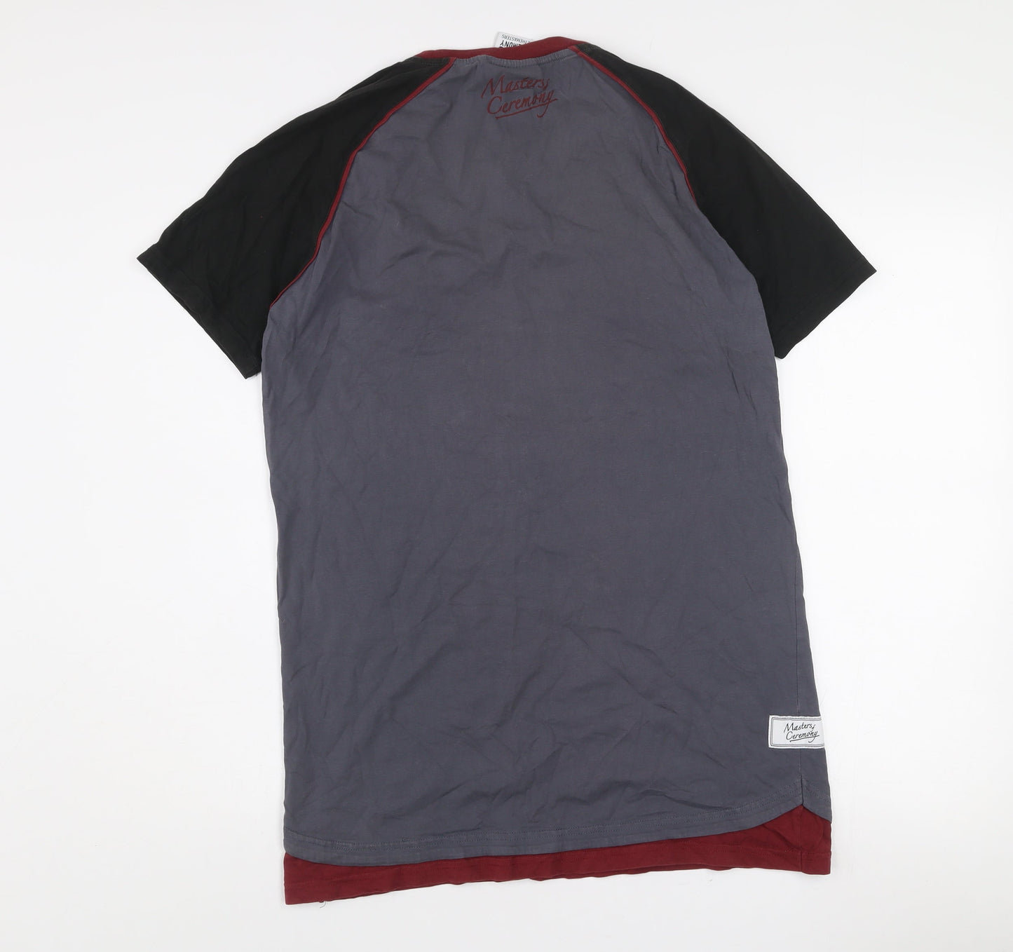 Masters of Ceremony Men's Grey Crew Neck Colourblock T-Shirt M