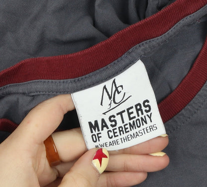 Masters of Ceremony Men's Grey Crew Neck Colourblock T-Shirt M