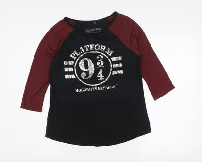 Harry Potter Boys Black 7-9 Years 3/4 Sleeve Platform 9¾ T-Shirt