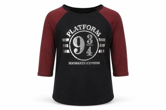 Harry Potter Boys Black 7-9 Years 3/4 Sleeve Platform 9¾ T-Shirt
