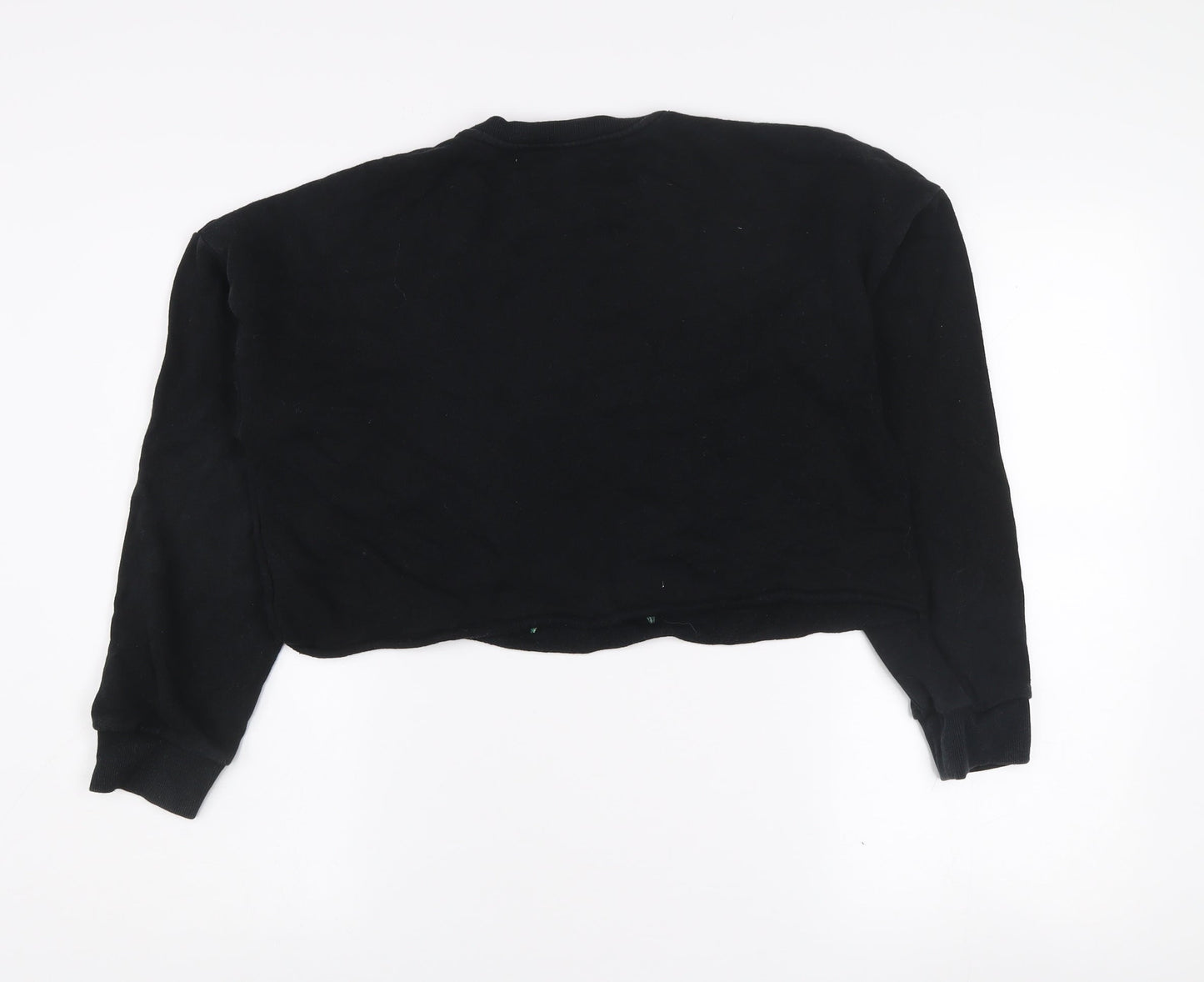 Miss Selfridge Petites Black Floral Embroidered Cotton Jumper UK 10