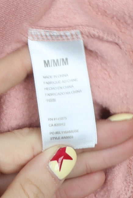 Amuse Society Womens Pink Graphic Pullover Sweatshirt Size 10