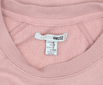 Amuse Society Womens Pink Graphic Pullover Sweatshirt Size 10