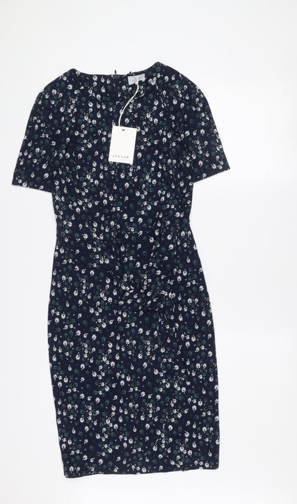 Jigsaw Women’s Blue Floral Bodycon Knee Length Dress Size S
