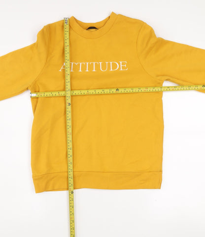 Dunnes Stores Mustard Attitude Sweatshirt Womens Small Cotton Blend