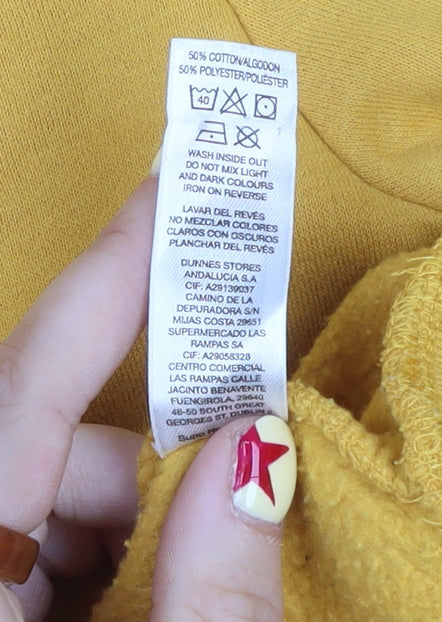 Dunnes Stores Mustard Attitude Sweatshirt Womens Small Cotton Blend