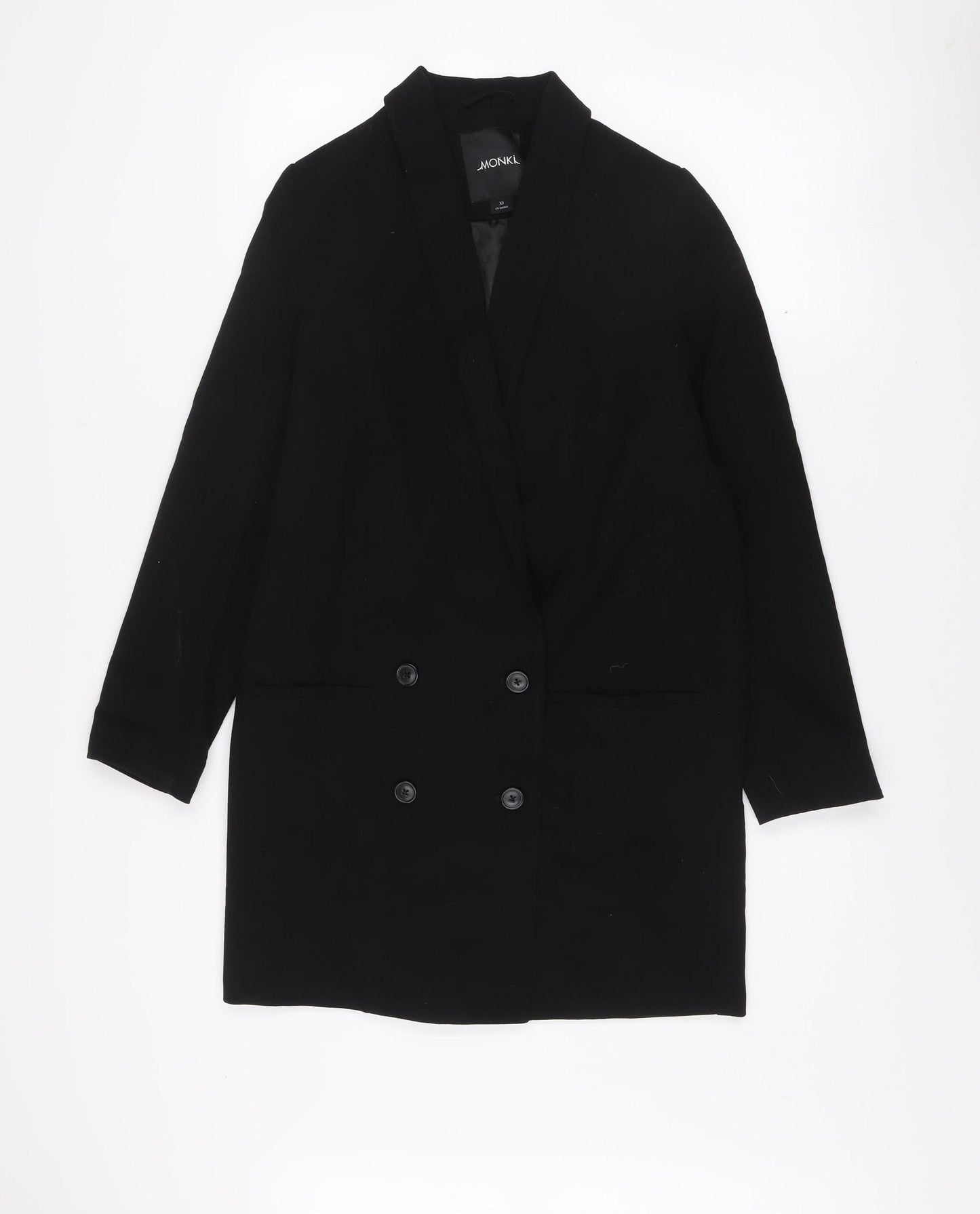 Monki Women's Black XS Double-Breasted Blazer Tailored Jacket