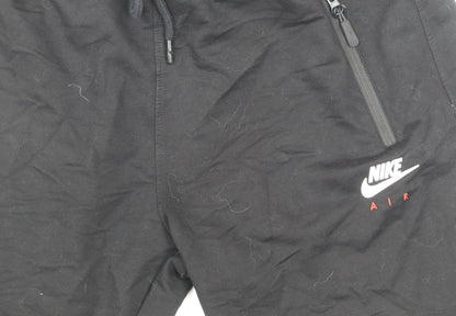 Nike Women’s Black XL Cotton Jogger Sweatpants Zip Pocket Sportswear