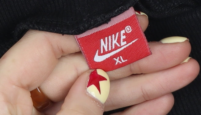 Nike Women’s Black XL Cotton Jogger Sweatpants Zip Pocket Sportswear