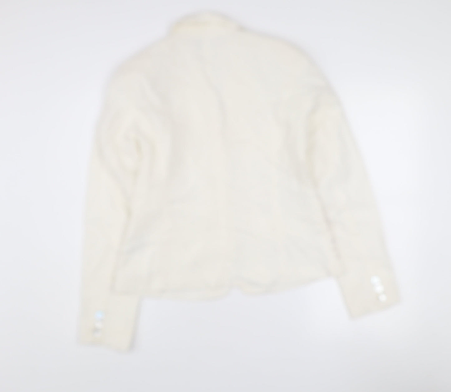b.young Women Ivory Linen Blend Tailored Blazer Size 10