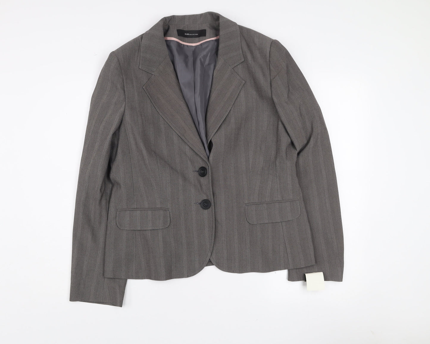 e-vie Women’s Grey Pinstripe Single-Breasted Blazer Size 18