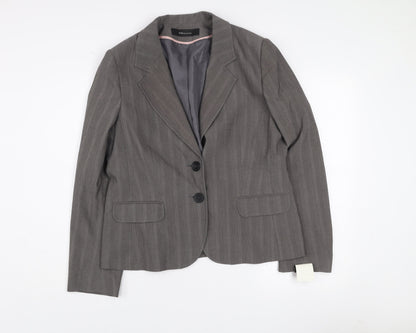 e-vie Women’s Grey Pinstripe Single-Breasted Blazer Size 18