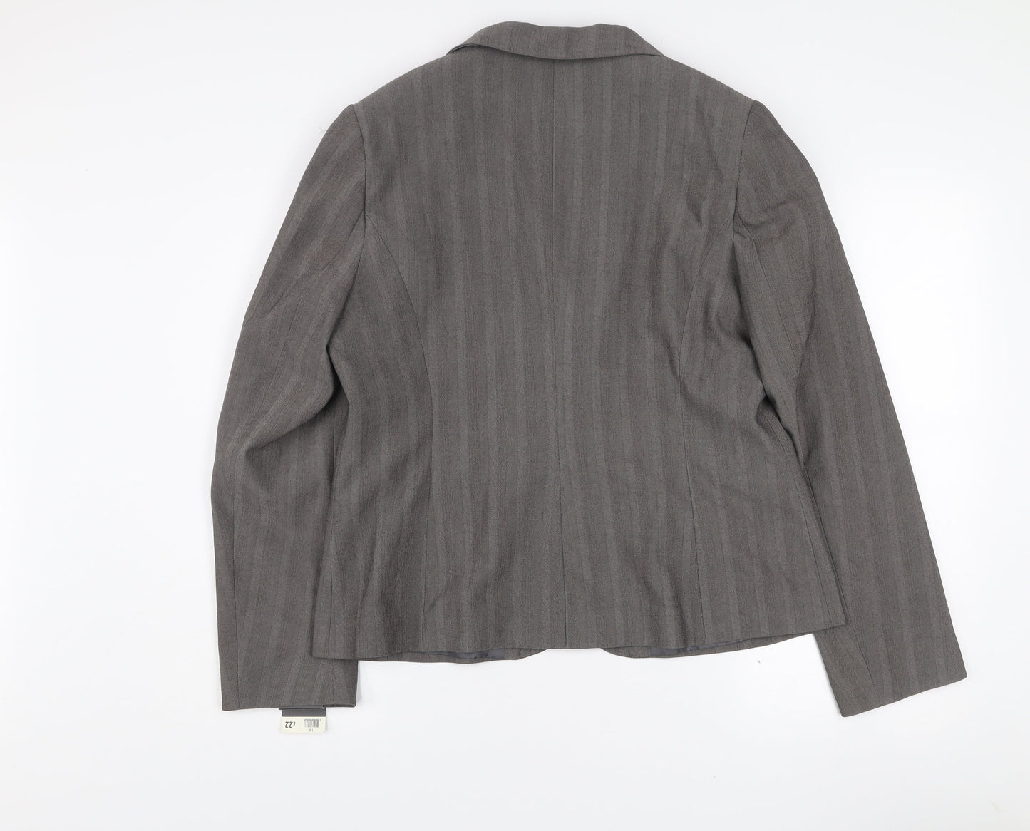 e-vie Women’s Grey Pinstripe Single-Breasted Blazer Size 18