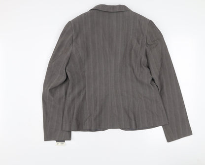 e-vie Women’s Grey Pinstripe Single-Breasted Blazer Size 18