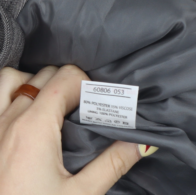 e-vie Women’s Grey Pinstripe Single-Breasted Blazer Size 18