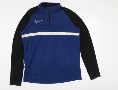 Nike Men's Blue Black Dri-FIT 1/4 Zip Track Jacket Size M
