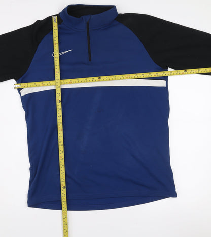 Nike Men's Blue Black Dri-FIT 1/4 Zip Track Jacket Size M