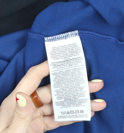 Nike Men's Blue Black Dri-FIT 1/4 Zip Track Jacket Size M