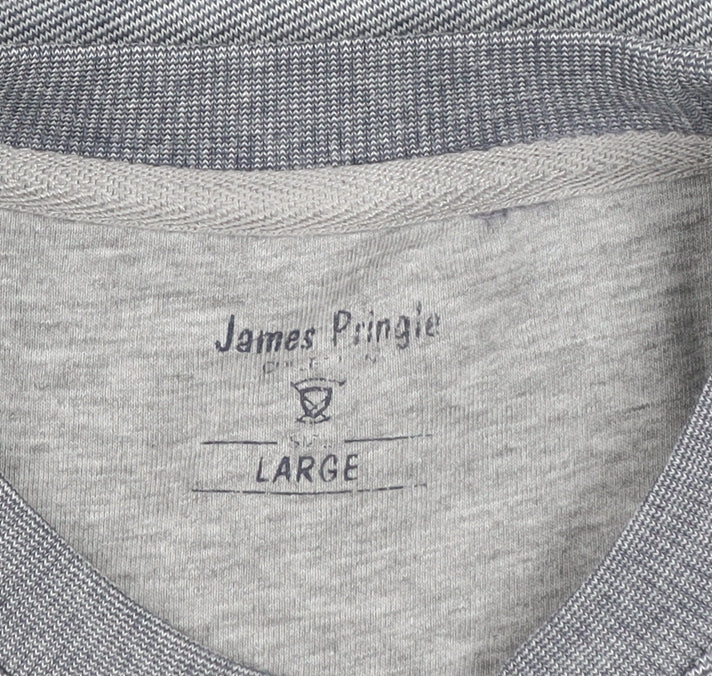 James Pringle Mens Grey Large Crew Neck Cotton Sweatshirt