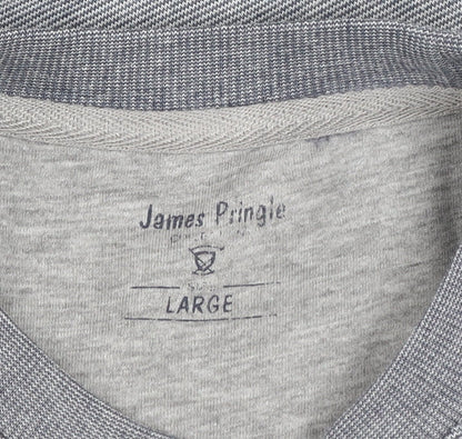 James Pringle Mens Grey Large Crew Neck Cotton Sweatshirt