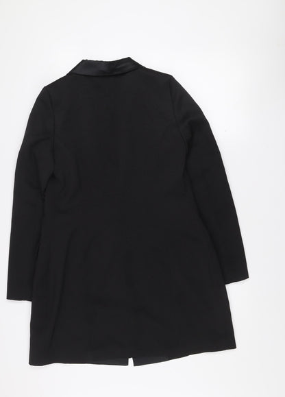 Missguided Women’s Black Double-Breasted Long Blazer Size 10