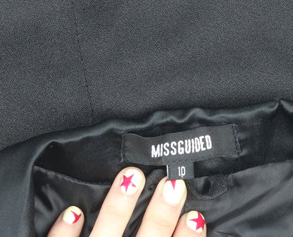 Missguided Women’s Black Double-Breasted Long Blazer Size 10