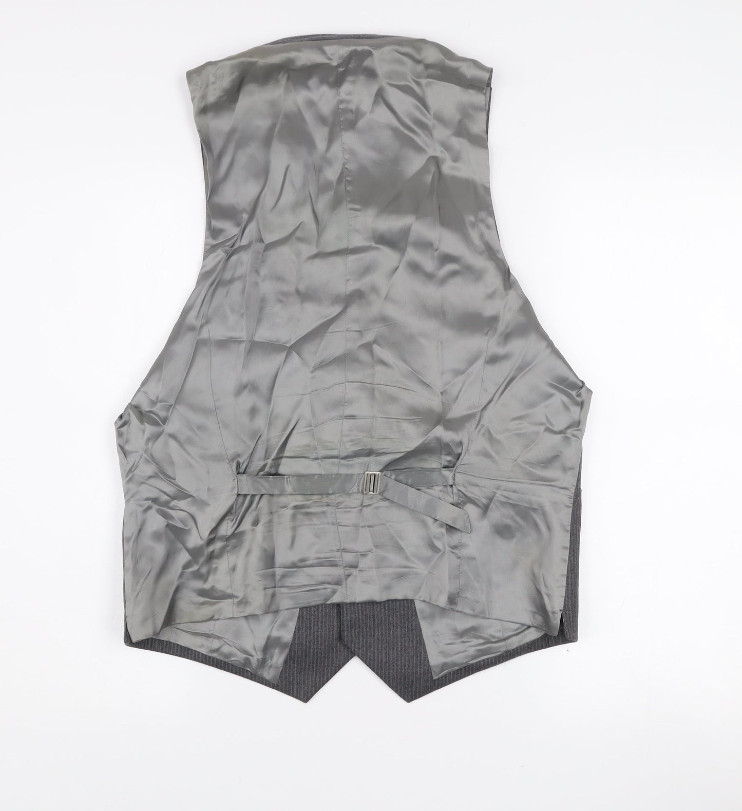 Kenneth Cole Men’s Grey Wool Pinstripe Waistcoat 44R Classic Formal