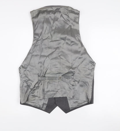 Kenneth Cole Men’s Grey Wool Pinstripe Waistcoat 44R Classic Formal