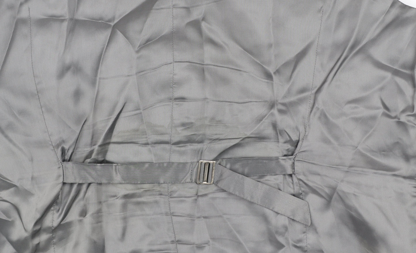 Kenneth Cole Men’s Grey Wool Pinstripe Waistcoat 44R Classic Formal