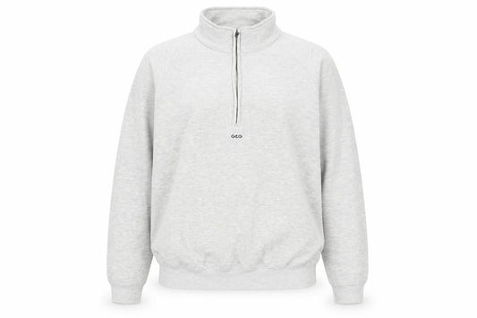 Front view of G&G Women’s Grey 1/4 Zip Sweatshirt XL Cotton Blend Casual Comfort