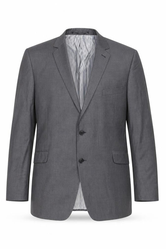 Burton Men's Grey Suit Jacket 46R Two-Button Classic Fit