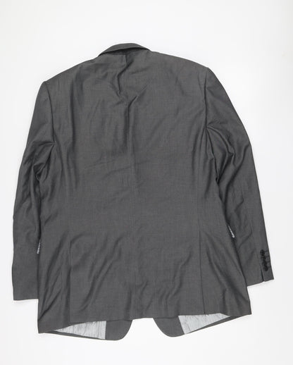 Burton Men's Grey Suit Jacket 46R Two-Button Classic Fit